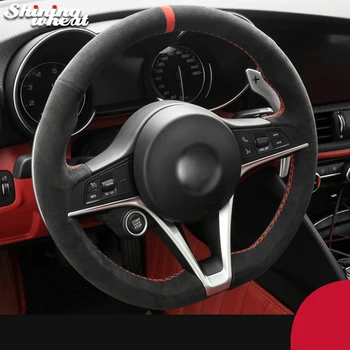 Black Alcantara Hand-stitched Car Steering Wheel Cover for Alfa Romeo Giulia 2017 Stelvio 2017
Black Alcantara Hand-stitched Car Steering Wheel Cover for Alfa Romeo Giulia 2017 Stelvio 2017