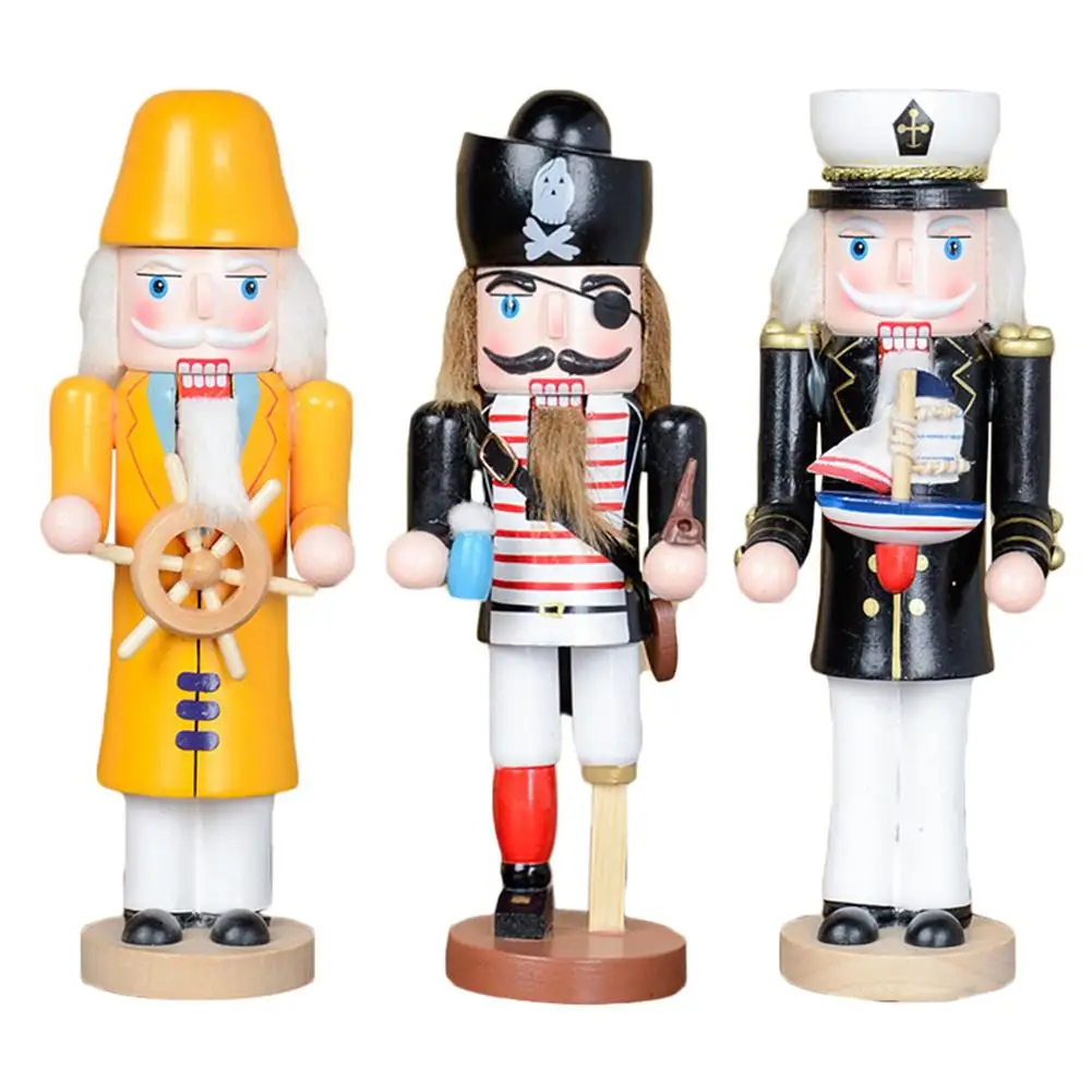 

1Pcs/3pcs 25CM Wooden Nutcracker Doll Soldier Vintage Handcraft Puppet Decorative Ornaments Home Decoration Christmas Gifts