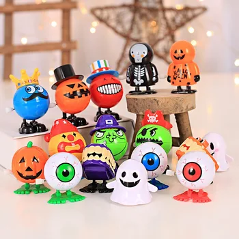 

Kids Halloween Toys Wind Up Clockwork Game Ghost & Pumpkin & Witch & Skull Jumping Toy Party Children Gifts