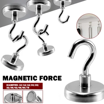 Big Size Strong Neodymium Magnet Hooks Dia42/48/60 NdFeB Rare Earth Hook with Magnets Permanent Magnetic For Tools
Big Size Strong Neodymium Magnet Hooks Dia42/48/60 NdFeB Rare Earth Hook with Magnets Permanent Magnetic For Tools