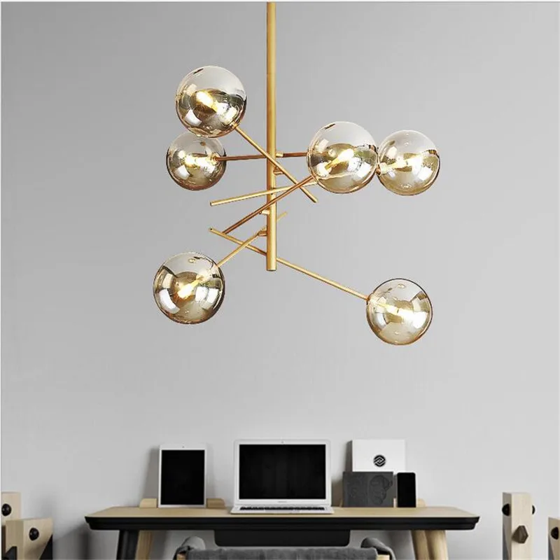 

Modern personality magic beans glass pendant lamp designers tree branches glass balls Hanging lamp Kitchen Modern light fixture