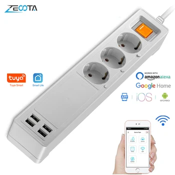 Smart Wifi Power Strip Outlets Surge Protector Multiple EU Extension USB Sockets Individual Remote Control for Alexa Google Home
Smart Wifi Power Strip Outlets Surge Protector Multiple EU Extension USB Sockets Individual Remote Control for Alexa Google Home