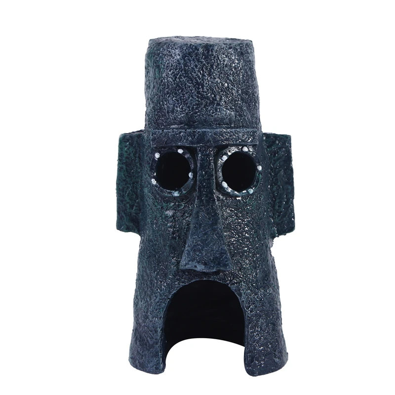 1 Spongebob Squidward Easter Island Home Aquarium Ornament Aquarium Decorations Cave Landscape Pet Reptile House