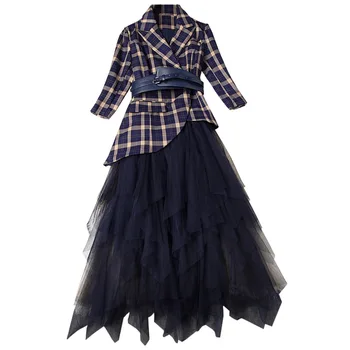 2020 New Arrival Spring Autumn Women's Clothes Two Piece Sets Top with Skirt Plaid Pattern Sashes Office Lady Fashion Dress
2020 New Arrival Spring Autumn Women's Clothes Two Piece Sets Top with Skirt Plaid Pattern Sashes Office Lady Fashion Dress