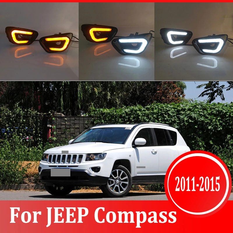 2pcs For JEEP Compass 2011-2015 LED Daytime Driving Running Light DRL Car Fog Lamp 6000K White Light Turn Yellow Light
2pcs For JEEP Compass 2011-2015 LED Daytime Driving Running Light DRL Car Fog Lamp 6000K White Light Turn Yellow Light