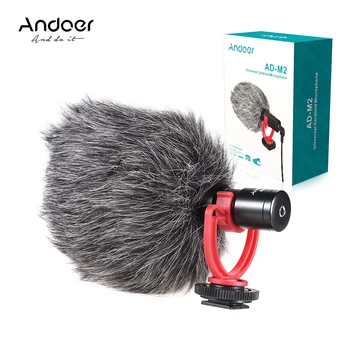 

Andoer AD-M2 Microphone Metal Video Mic 3.5mm Plug for Huawei Smartphone for Canon Nikon Sony DSLR Camera Consumer Camcorder
