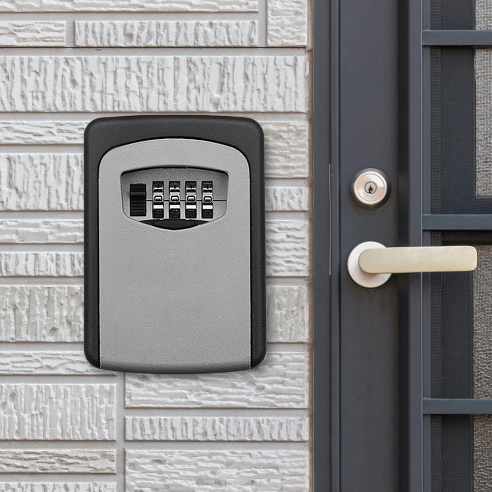 4-Digit Combination Lock Outdoor Key Storage Box Wall Mounted Lock Box Wall Mounted Key Safe Box/Security Key Holder
4-Digit Combination Lock Outdoor Key Storage Box Wall Mounted Lock Box Wall Mounted Key Safe Box/Security Key Holder