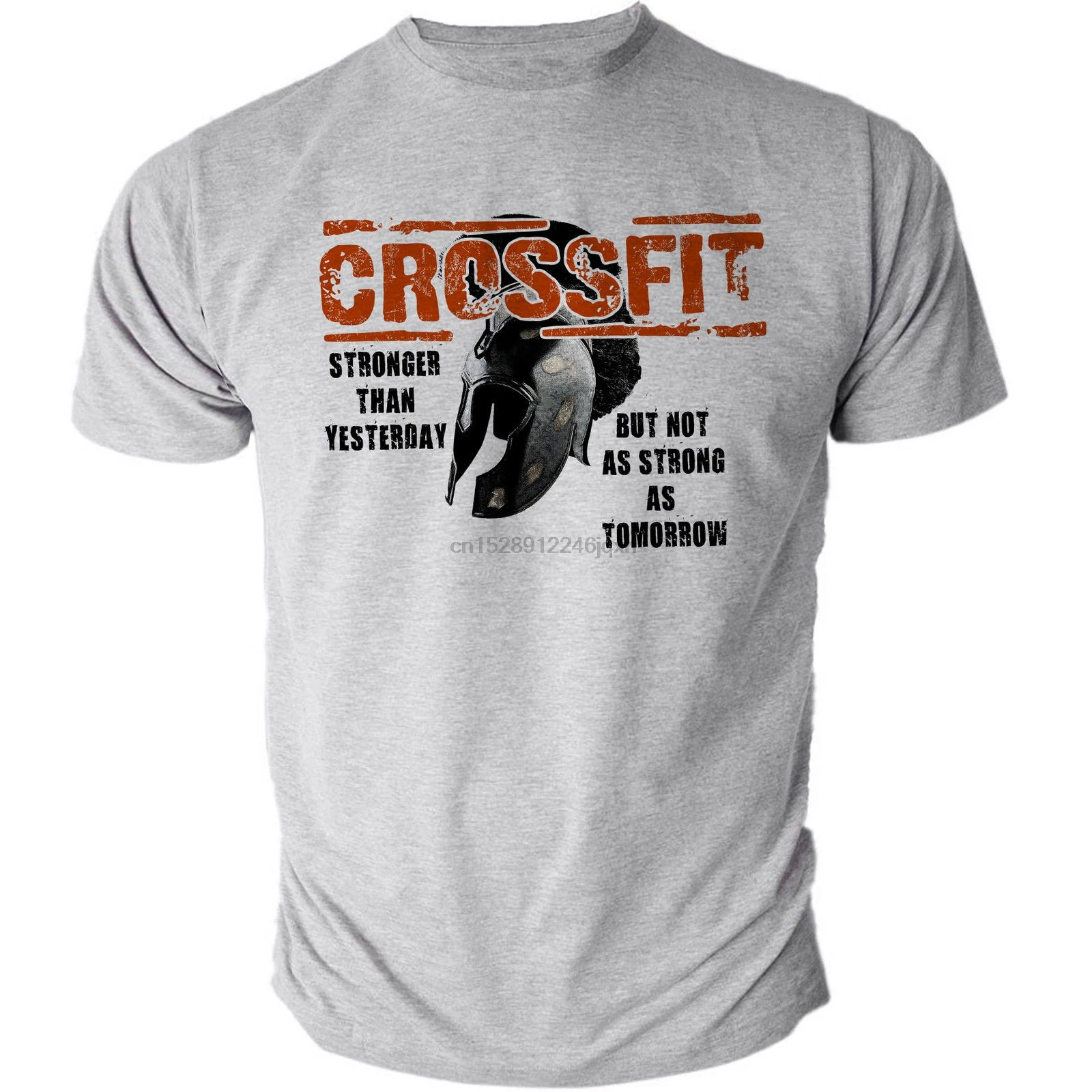 Funny Clothing Casual Short Sleeve Summer Crossfit Stronger Workout Inspired Shirt Fitness Strength Sporter Grey Tee |