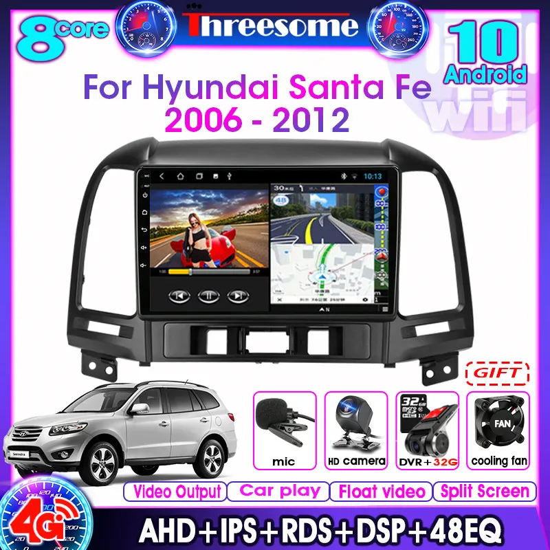 Android10.0 2din 48EQ For Hyundai Santa Fe 2006-2012 Car GPS navigation radio 4G net Wifi FM AM DSP RDS multimedia video player
Android10.0 2din 48EQ For Hyundai Santa Fe 2006-2012 Car GPS navigation radio 4G net Wifi FM AM DSP RDS multimedia video player