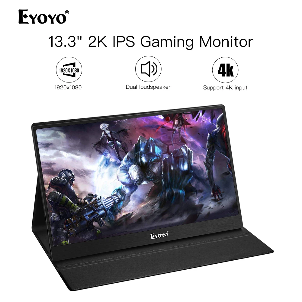 Eyoyo EM13N Ultrathin portable gaming monitor 13.3" narrow border HDMI Type USB C 1920X1080 FHD IPS LCD screen For PS4 switch
Eyoyo EM13N Ultrathin portable gaming monitor 13.3" narrow border HDMI Type USB C 1920X1080 FHD IPS LCD screen For PS4 switch