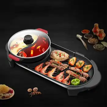 2700W 2 in 1 Electric Hot Pot Oven Multi Cooker Barbecue Pan Smokeless Barbecue Griddle Non-Stick Shabu Pot Hotpot Baking Plate
2700W 2 in 1 Electric Hot Pot Oven Multi Cooker Barbecue Pan Smokeless Barbecue Griddle Non-Stick Shabu Pot Hotpot Baking Plate