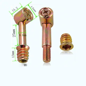 10pcs M6 Screws Heavy-duty Disassembly Solid Wood Furniture Hardware Bed Assembly Connector Four-in-one Hammer Screw
10pcs M6 Screws Heavy-duty Disassembly Solid Wood Furniture Hardware Bed Assembly Connector Four-in-one Hammer Screw