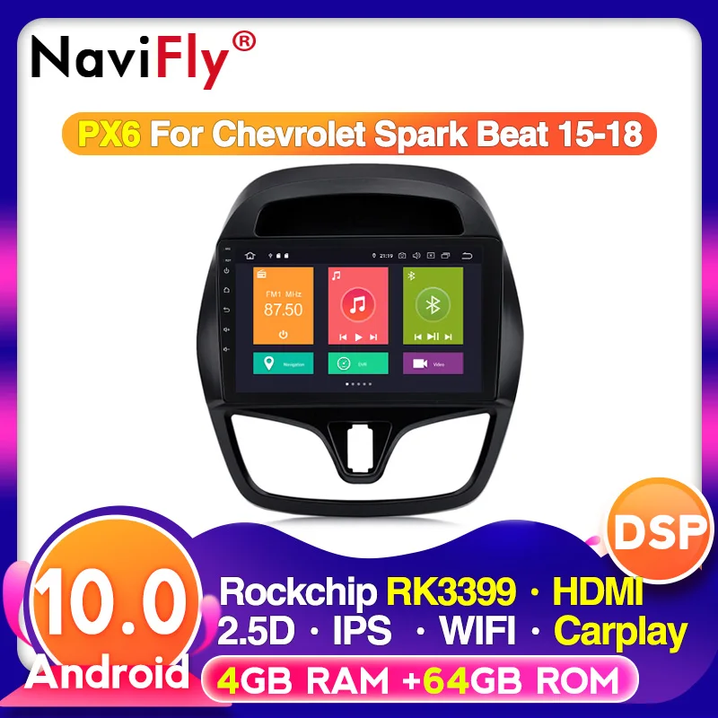 4 ГБ ОЗУ Android 10 для CHEVROLET Spark Beat 2015 2016 2017 мультимедийный стерео автомобильный DVD