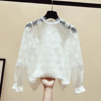 2020 Spring Summer New Crew Neck Long Sleeve Lace Shirt Lace Collar White Loose Blouse Women Shirts Ladies Tops Blouses Blusas
2020 Spring Summer New Crew Neck Long Sleeve Lace Shirt Lace Collar White Loose Blouse Women Shirts Ladies Tops Blouses Blusas