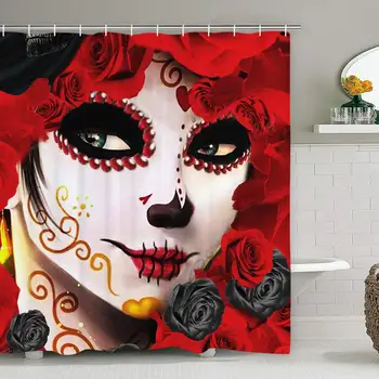 Sugar Skull Girl Shower Curtain with 12 Hooks Funny Clown Shower Curtain Durable Waterproof Shower Curtain
Sugar Skull Girl Shower Curtain with 12 Hooks Funny Clown Shower Curtain Durable Waterproof Shower Curtain