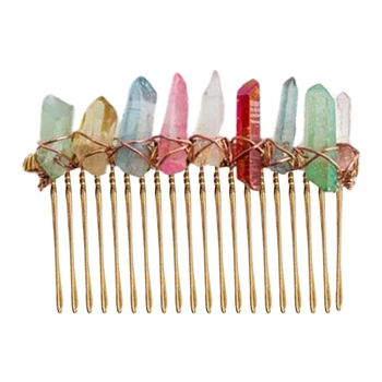 Handmade Jewelry Hairpin Colorful Transparent Raw Quartz Crystal Hair Comb Natural Stone Bridal Wedding Tiara Headpiece
Handmade Jewelry Hairpin Colorful Transparent Raw Quartz Crystal Hair Comb Natural Stone Bridal Wedding Tiara Headpiece