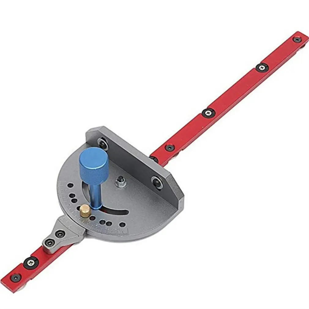 Alluminium Miter Gauge Table Saw Router Miter Gauge Sawing Assembly Ruler for Table Saw Router 450mm Long Woodworking Saw Tool