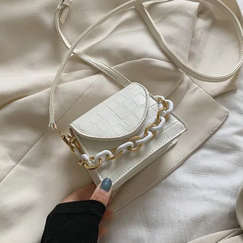 Acrylic Chain Mini PU Leather Crossbody Bags for Women New Simple Female Shoulder Handbags Solid Color Ladies' Travel Flap Bags 
Acrylic Chain Mini PU Leather Crossbody Bags for Women New Simple Female Shoulder Handbags Solid Color Ladies' Travel Flap Bags