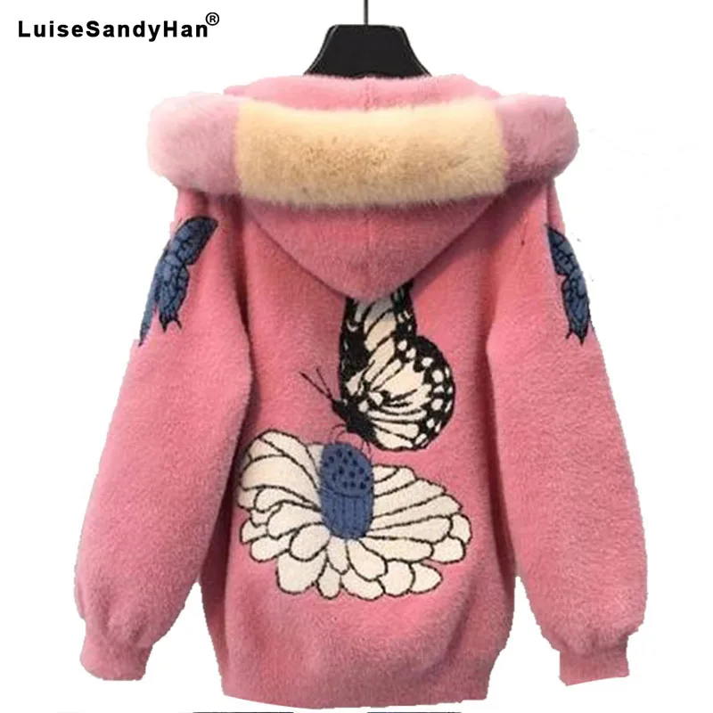 2023 Female mink fur jacket autumn and winter women's coat loose embroidered thick velvet hooded sweater women's cardigan
2023 Female mink fur jacket autumn and winter women's coat loose embroidered thick velvet hooded sweater women's cardigan
