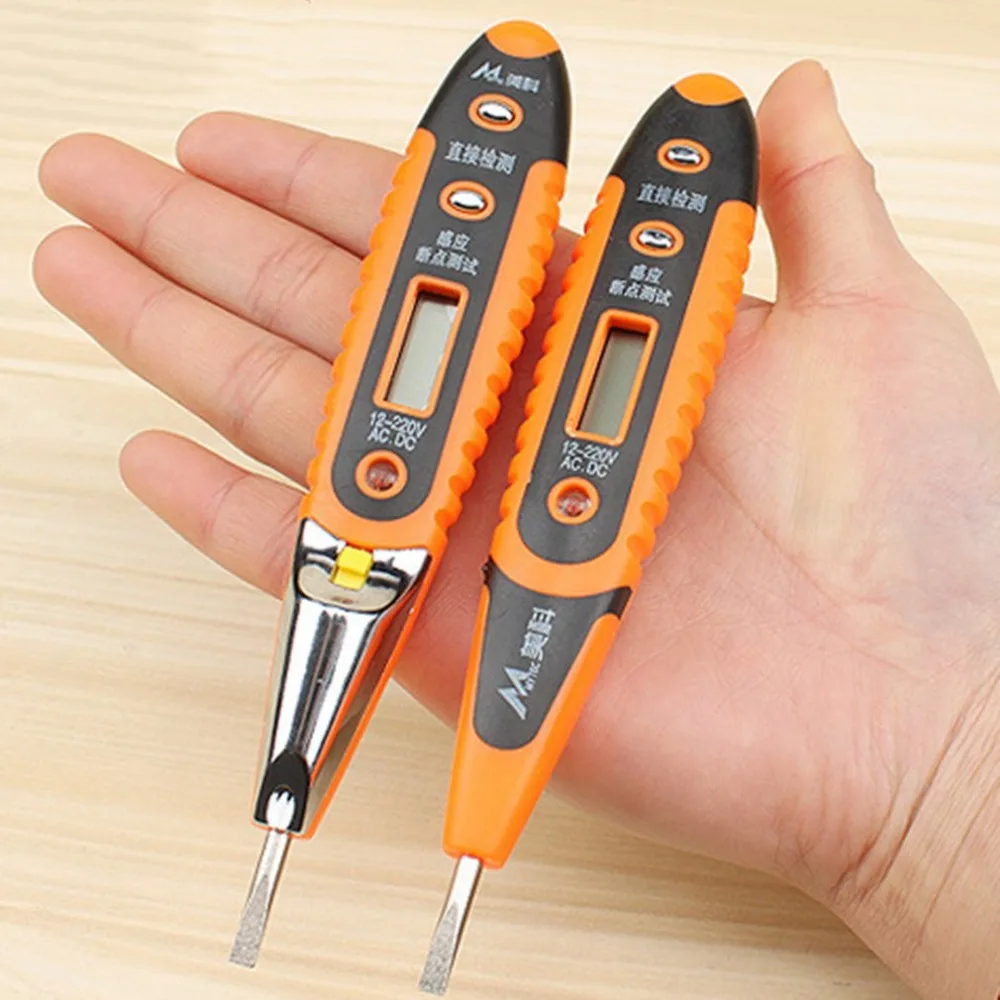 Digital Test Pencil Multifunction AC DC 12-250V Tester Electrical LCD Display Voltage Detector Test Pen for Electrician
Digital Test Pencil Multifunction AC DC 12-250V Tester Electrical LCD Display Voltage Detector Test Pen for Electrician