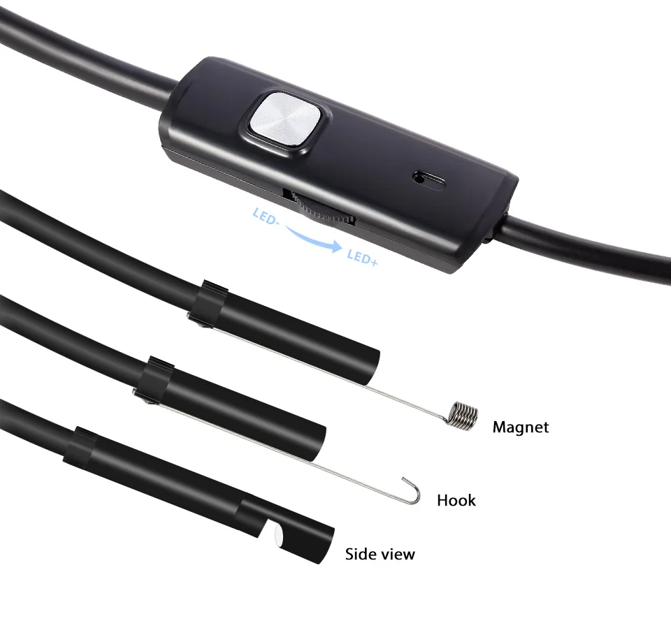 USB Endoscope Kamera 7mm/5.5mm HD 6 LED Inspektion Set für Handy Android PC DE_2 