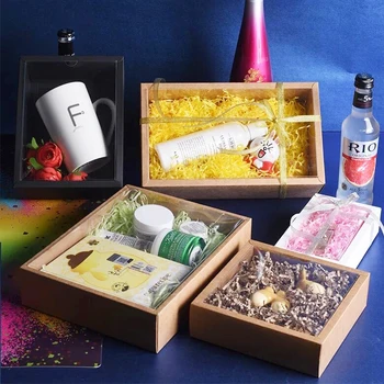 10pcs Folding Kraft Paper Box with Transparent PVC Window Gift Box Packaging Box Present Box Cajas de Carton
10pcs Folding Kraft Paper Box with Transparent PVC Window Gift Box Packaging Box Present Box Cajas de Carton