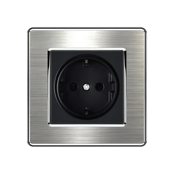 16A EU Standard Wall Socket Luxury Power Outlet Stainless Steel Panel Grounded With Children Protective Door.86*86 mm
16A EU Standard Wall Socket Luxury Power Outlet Stainless Steel Panel Grounded With Children Protective Door.86*86 mm