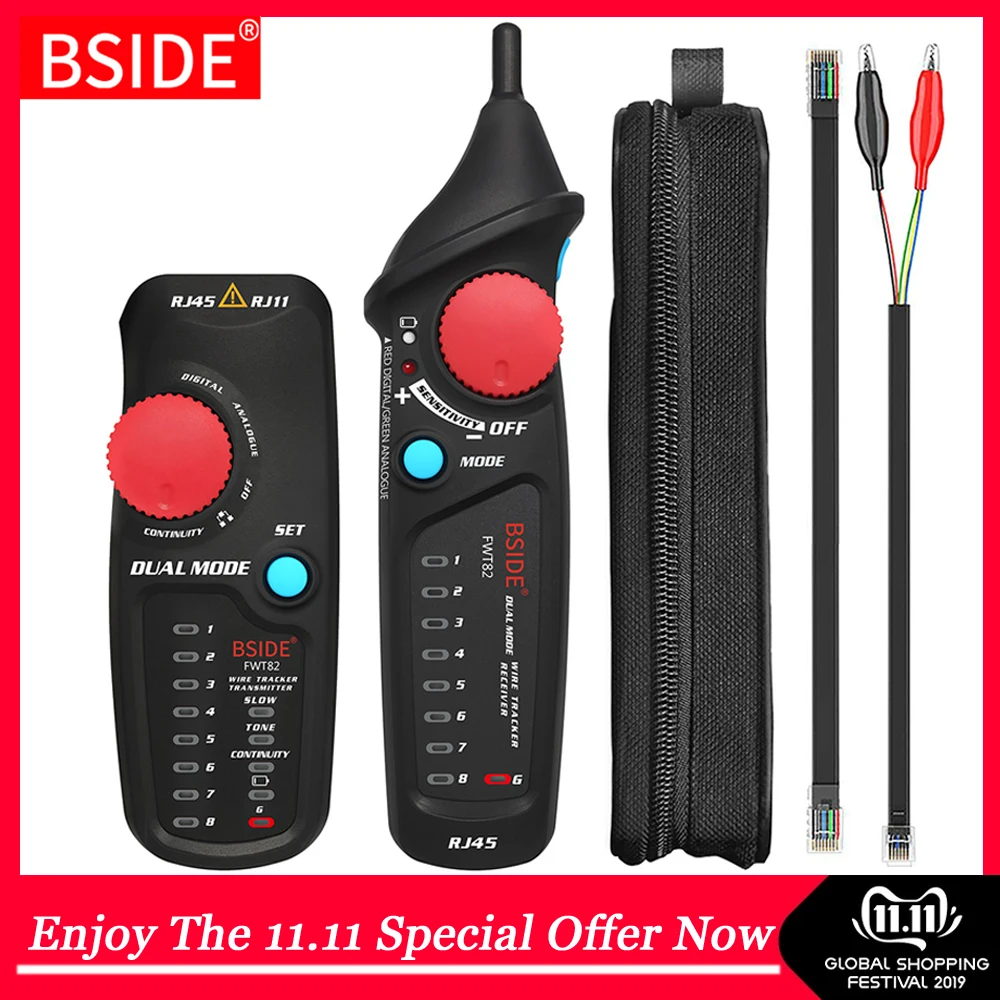 Network Cable Tracker Tester BSIDE FWT82 81 RJ45 RJ11 Telephone Wire Toner Ethernet LAN Tracer Analyzer Detector Line Finder
Network Cable Tracker Tester BSIDE FWT82 81 RJ45 RJ11 Telephone Wire Toner Ethernet LAN Tracer Analyzer Detector Line Finder