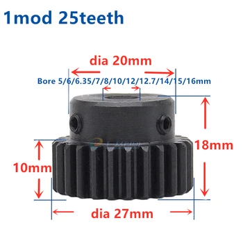 2pcs Mod 1 M=1 CNC Spur Gear pinion 25T 25 Teeth bore 5-17mm positive gear 45# steel gear rack transmission RC car
2pcs Mod 1 M=1 CNC Spur Gear pinion 25T 25 Teeth bore 5-17mm positive gear 45# steel gear rack transmission RC car
