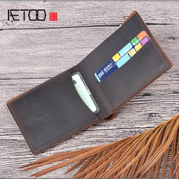 AETOO Crazy Horse leather short wallet, men's casual cowhide wallet, leather vintage wallet
AETOO Crazy Horse leather short wallet, men's casual cowhide wallet, leather vintage wallet