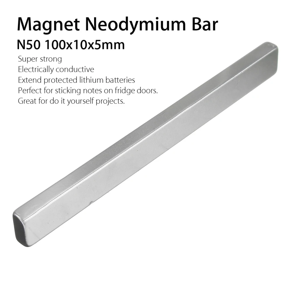 2Pcs N50 100x10x5mm Permanent Magnets Rectangle Strong Block Neodymium Rare Earth Magnet Long Bar Super Strong Magnet substance
2Pcs N50 100x10x5mm Permanent Magnets Rectangle Strong Block Neodymium Rare Earth Magnet Long Bar Super Strong Magnet substance