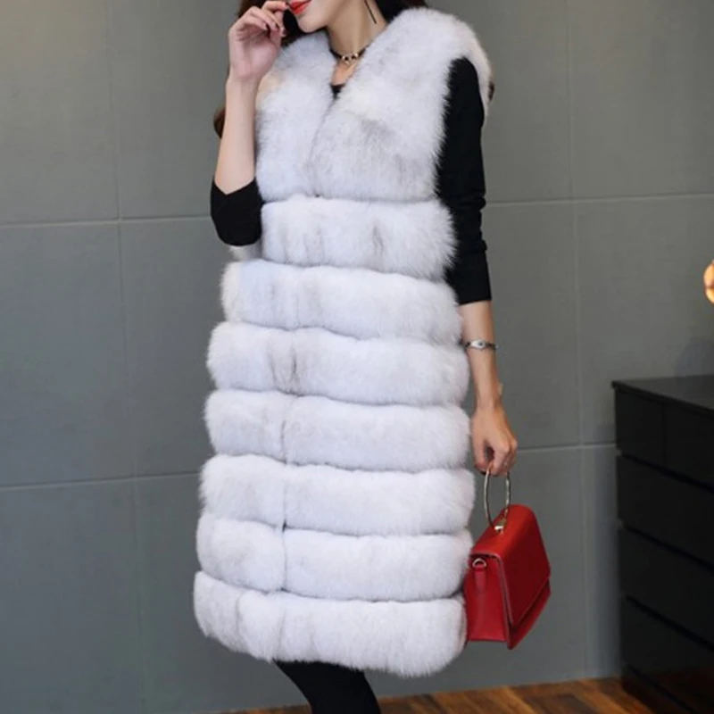 Savabien 2019 Autumn Winter Faux Fox Fur Vest Solid Sleeveless Long Fur Jacket Gilet Fake Fur Coats Women Plus Size Outerwear
Savabien 2019 Autumn Winter Faux Fox Fur Vest Solid Sleeveless Long Fur Jacket Gilet Fake Fur Coats Women Plus Size Outerwear