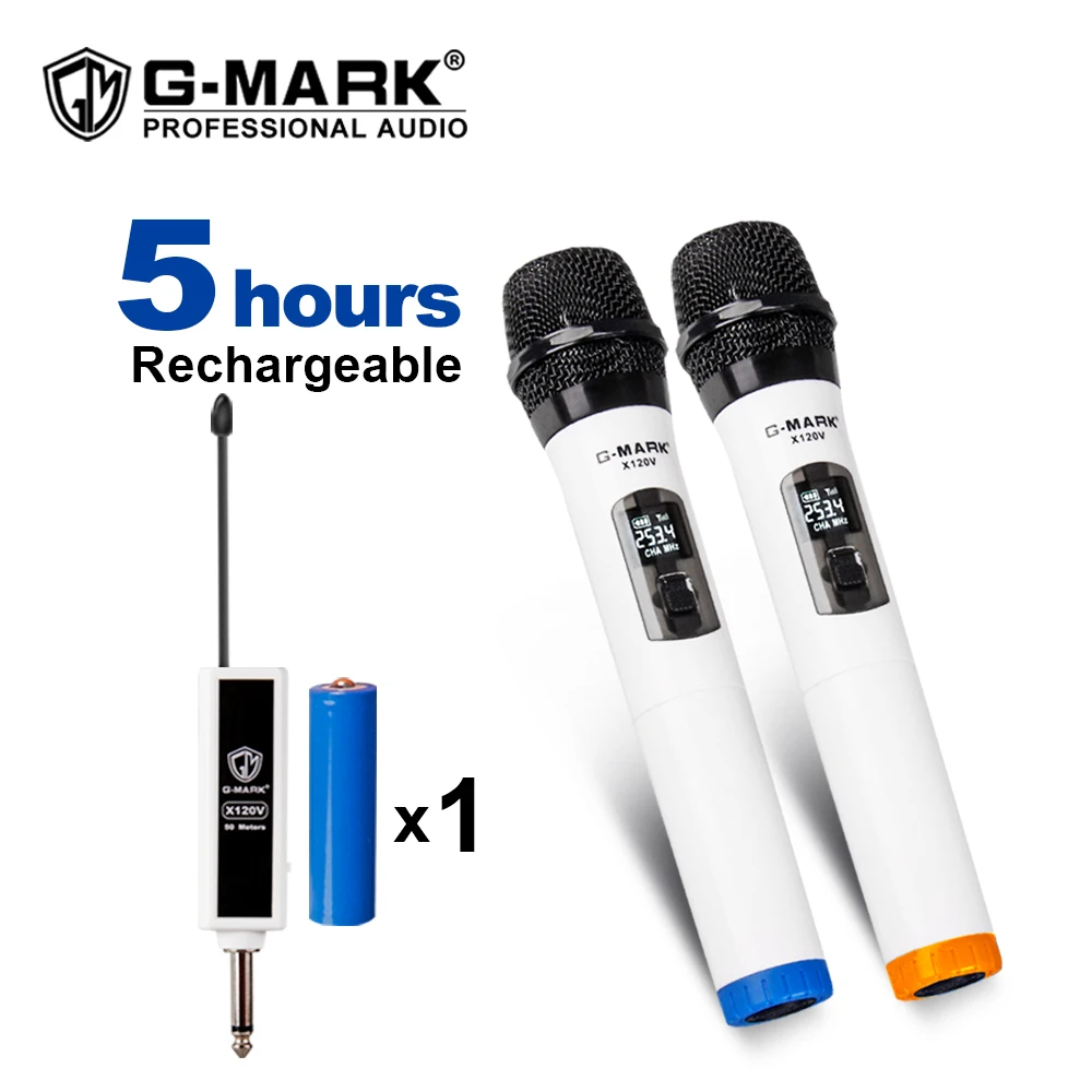 G-MARK X120V Wireless Microphone Recording Karaoke Handheld microphone with rechargeable Portable Receiver Easy use
G-MARK X120V Wireless Microphone Recording Karaoke Handheld microphone with rechargeable Portable Receiver Easy use