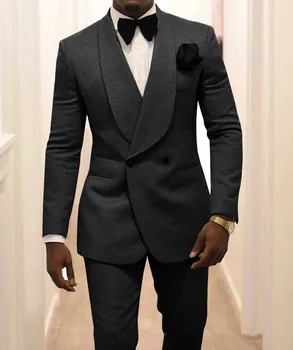 New Style Groomsmen Shawl Lapel Groom Tuxedos Black Pattern Men Suits Wedding/Prom Best Man Blazer ( Jacket + Pants + Tie) Z41
New Style Groomsmen Shawl Lapel Groom Tuxedos Black Pattern Men Suits Wedding/Prom Best Man Blazer ( Jacket + Pants + Tie) Z41