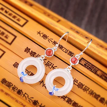 products manufacturer direct sales simple fashion earrings S925 pure silver women's burnt blue Hetian Jade Earrings
products manufacturer direct sales simple fashion earrings S925 pure silver women's burnt blue Hetian Jade Earrings
