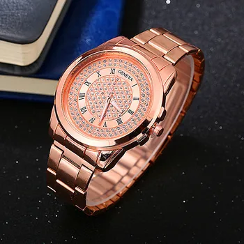

Geneva alloy women's watches Europe and America selling Roman numeral diamond quartz watches luxury brand watches