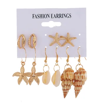 DR-27 European and American popular beach shell sea star conch earrings for women
DR-27 European and American popular beach shell sea star conch earrings for women