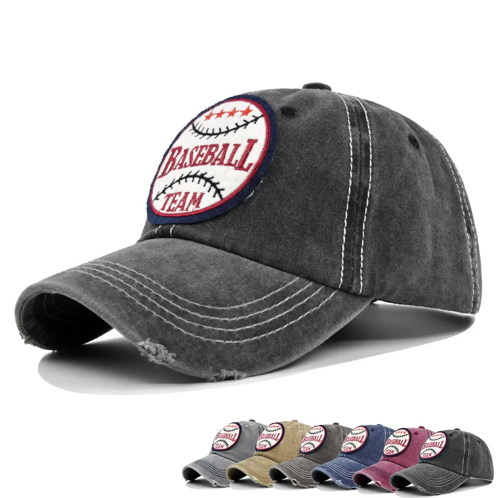 

Brand Washed Cotton Baseball Cap Embroidery Basketball Letter Snapback Hat For Men Casquette Homme Gorras Bone Cap For Women