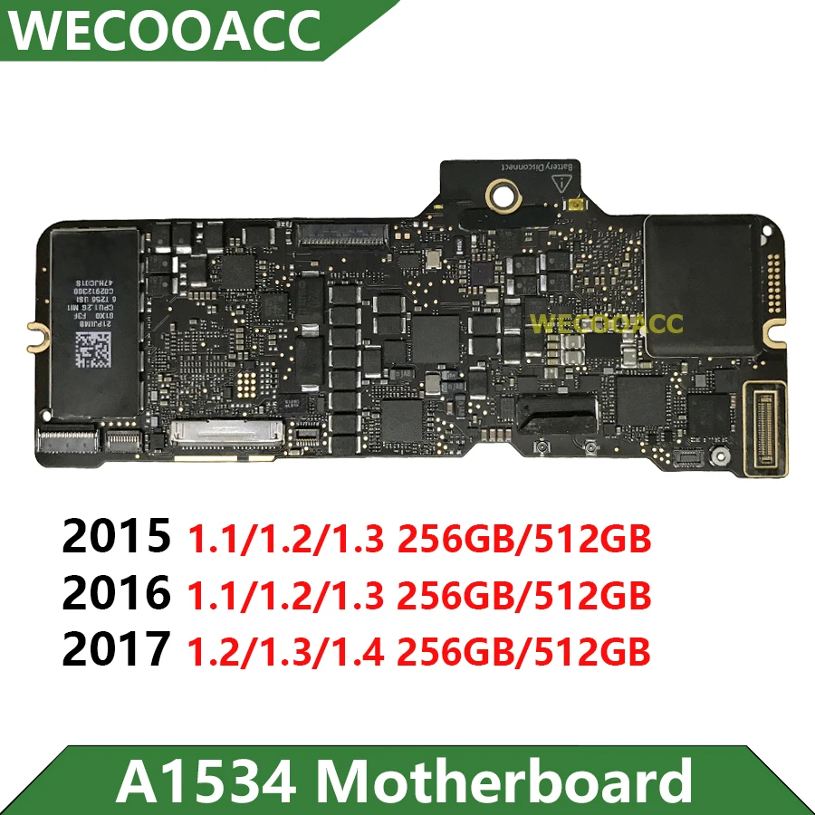 Оригинальная логическая плата A1534 для Macbook Retina 12 "A1534 материнская 2015 820-00045-A 2016