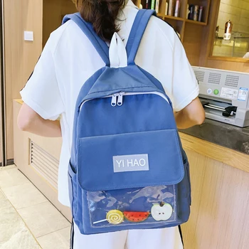 HOCODO Women Backpack Cute Cartoon Schoolbag For Teenage Girls Transparent Pocket Backpack Waterproof Nylon Female Shoulder Bags 
HOCODO Women Backpack Cute Cartoon Schoolbag For Teenage Girls Transparent Pocket Backpack Waterproof Nylon Female Shoulder Bags