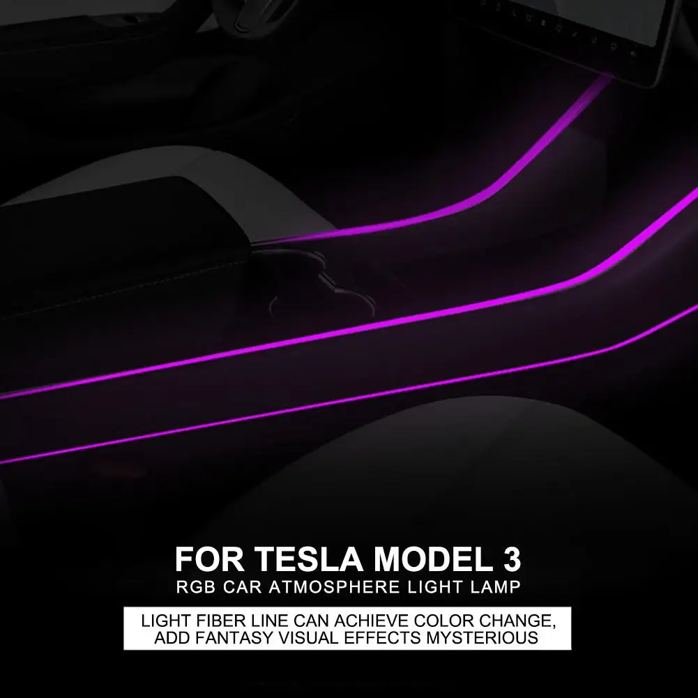 Center Console Lamp App Control Atmosphere Lamp For Tesla Model 3 Colorful LED Light RGB Sound-activated Car Interior Light
Center Console Lamp App Control Atmosphere Lamp For Tesla Model 3 Colorful LED Light RGB Sound-activated Car Interior Light