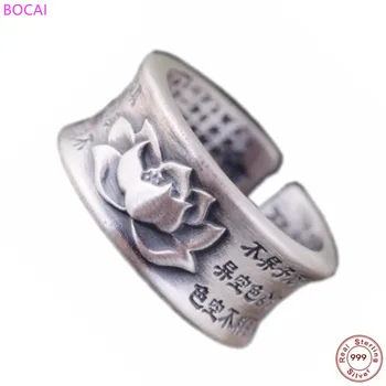 BOCAI S990 pure silver rings for men and women retro craft Thai silver 2020 new fashion jewelry couple lotus Heart Sutra ring
BOCAI S990 pure silver rings for men and women retro craft Thai silver 2020 new fashion jewelry couple lotus Heart Sutra ring