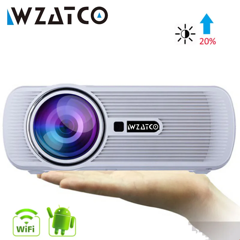 Светодиодный проектор WZATCO CTL80 обновленный Android 7 1 Wi Fi портативный ЖК 2200 люмен 3D