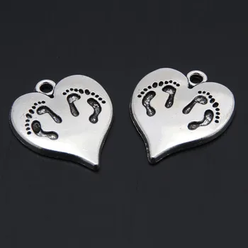 20pcs Silver Color Love Heart Footprint Charms Mother's Day Gift Pendant Jewelry Making DIY Handmade Craft Accessories A3413
20pcs Silver Color Love Heart Footprint Charms Mother's Day Gift Pendant Jewelry Making DIY Handmade Craft Accessories A3413