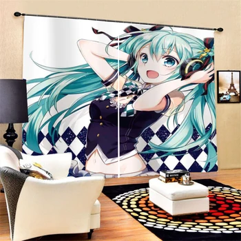 Hatsune Miku Blackout Curtains 2 Panels Anime 3D Window Curtain Bedroom Living Room Decor Drapes Custom 
Hatsune Miku Blackout Curtains 2 Panels Anime 3D Window Curtain Bedroom Living Room Decor Drapes Custom