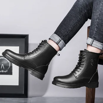 Men's Leather Autumn and Winter Boots Fashion Leather Work Boots Ankle Impregnable Work Boots Men's High-top Shoes
Men's Leather Autumn and Winter Boots Fashion Leather Work Boots Ankle Impregnable Work Boots Men's High-top Shoes