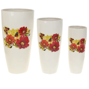 Decorative vases, set of 3 pcs. Gerberas, 24/28 / 32cm. 
Decorative vases, set of 3 pcs. Gerberas, 24/28 / 32cm.