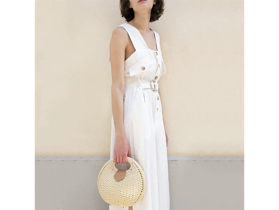 Shell-Style Round Wicker Handbag - Designer Rattan Crossbody Summer Purse 4 H999c0938d739415b96de59f68d37daabS