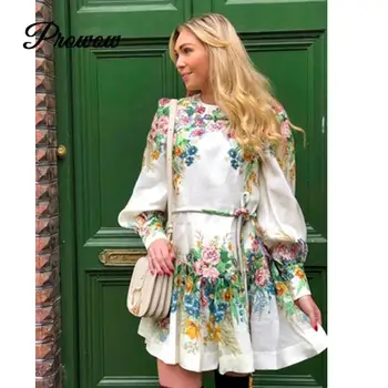 Runway Beach Boho Casual Women Elegant O-neck Ruffles Printed Dress Puff Long Sleeve Cotton Linen Mini Dress 2020 Summer Clothes
Runway Beach Boho Casual Women Elegant O-neck Ruffles Printed Dress Puff Long Sleeve Cotton Linen Mini Dress 2020 Summer Clothes