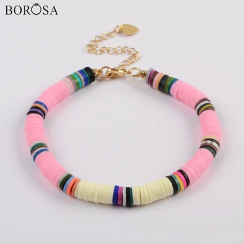 BOROSA 10PCS Boho Colorful Bracelets Polymer Clay Beads Slices Plastic Thin Disc Elastic String Handmade Bracelet HD0090
BOROSA 10PCS Boho Colorful Bracelets Polymer Clay Beads Slices Plastic Thin Disc Elastic String Handmade Bracelet HD0090